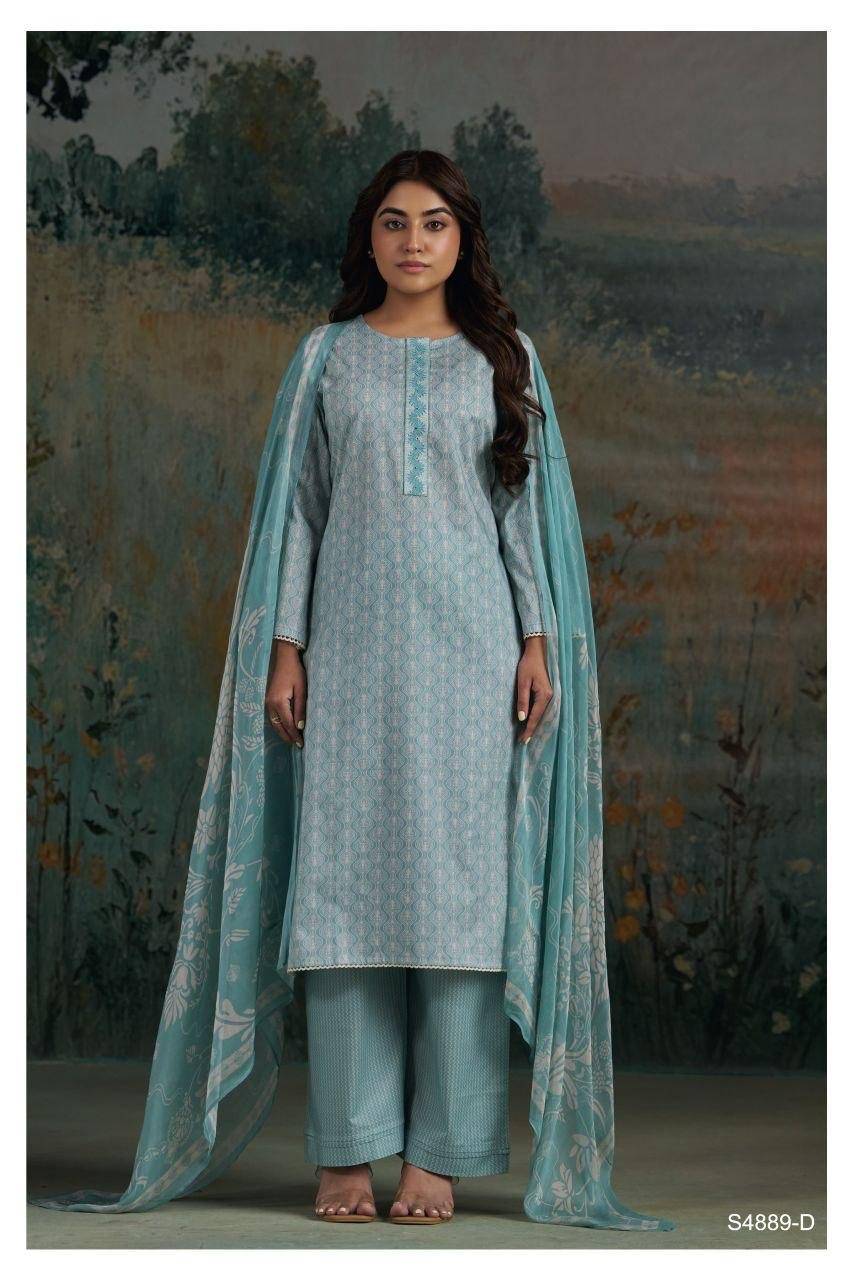BAANU 4889 By GANGA 4889 A TO 4889 D Beautiful Festive Suits Stylish Colorful Fancy Casual Wear & Ethnic Wear PREMIUM COTTON Dresses At Wholesale Price